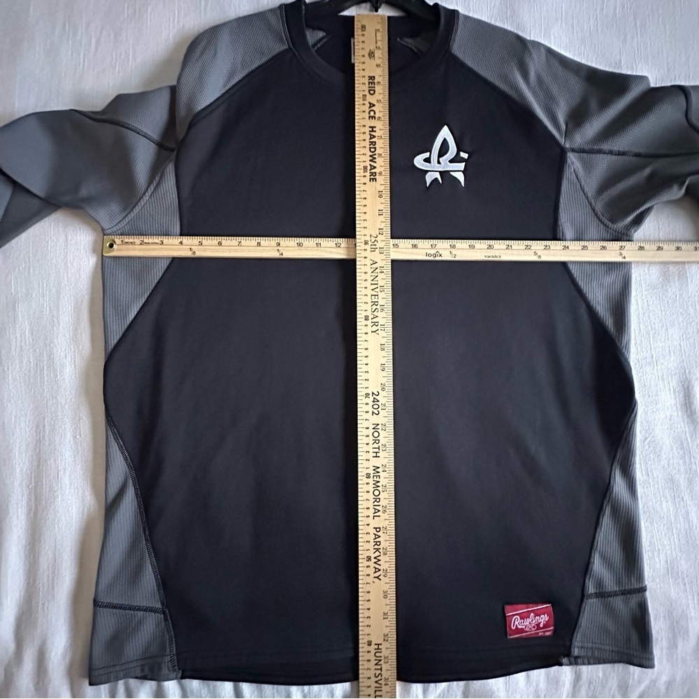 Rawlings Shirt Mens 2XL Black Long Sleeve Athletic Fleece Thermal Performance - Picture 6 of 12